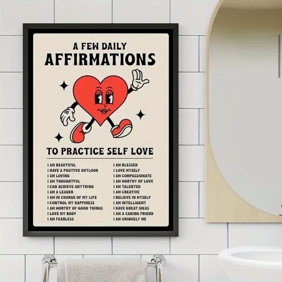 Daily Affirmations Love Canvas Aesthetic Poster 🌟🔥 - Picture 1 of 5